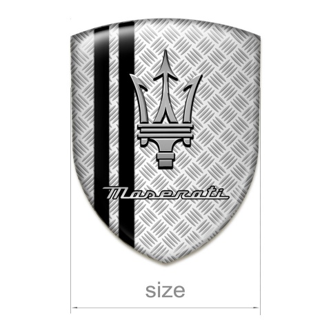Maserati Car Accessories Badge Metal base Effect with Black Lines 