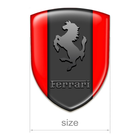 Ferrari Emblem Exterior High Quality Red Base Black Logo Style 