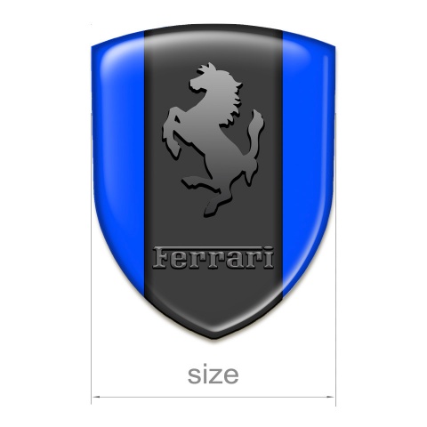 Ferrari Emblem Interior High End Blue Background Black Logo Style 