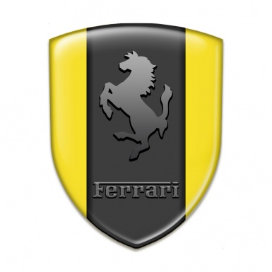 Ferrari Tuning Emblem Racing Edition Yellow Base Graphite Logo Style 