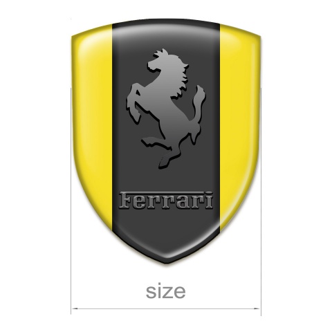Ferrari Tuning Emblem Racing Edition Yellow Base Graphite Logo Style 