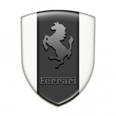 Ferrari Car Accessories Badge White Background Graphite Logo Edition 
