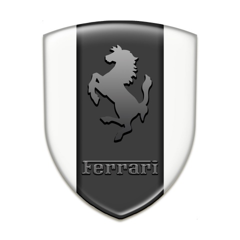 Ferrari Car Accessories Badge White Background Graphite Logo Edition 