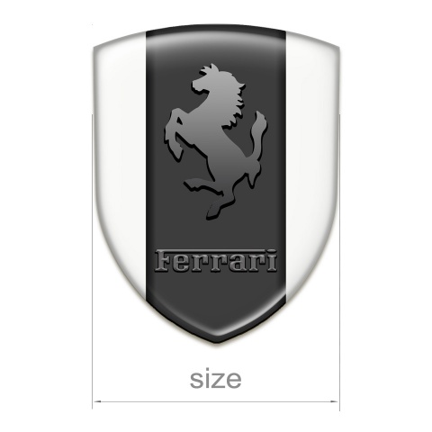 Ferrari Car Accessories Badge White Background Graphite Logo Edition 