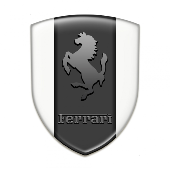 Ferrari Car Accessories Badge White Background Graphite Logo Edition 