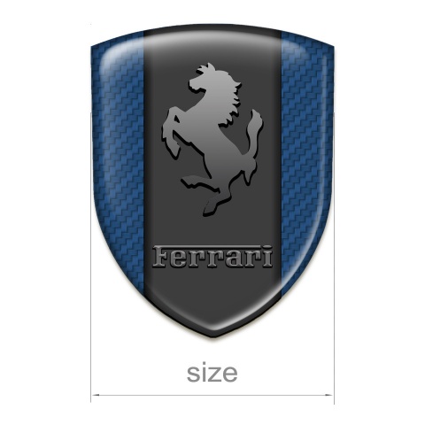 Ferrari Self Adhesive Car logo Emblem Navy Blue Carbon Background Graphite Logo 