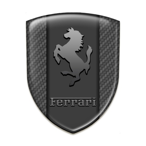 Ferrari Car Interior Badge Carbon base Graphite Logo 