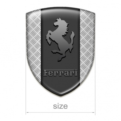 Ferrari Silicone Car Decal Badge Metal Effekt Base Graphite Logo 