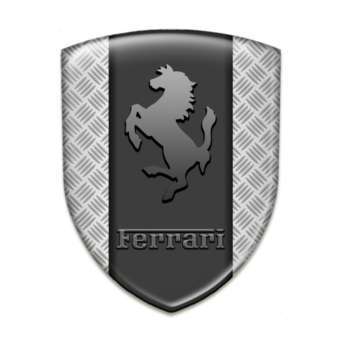 Ferrari Silicone Car Decal Badge Metal Effekt Base Graphite Logo 