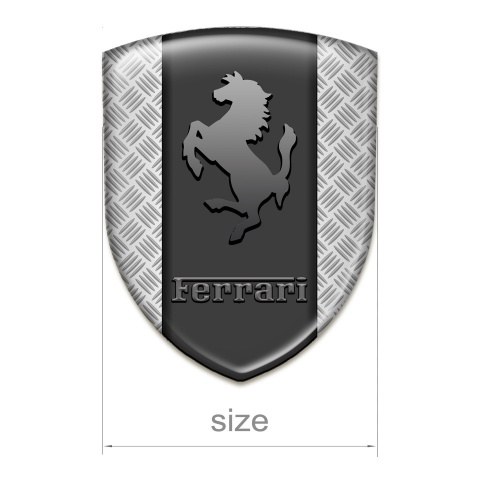 Ferrari Silicone Car Decal Badge Metal Effekt Base Graphite Logo 