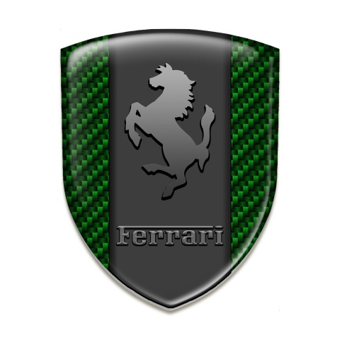 Ferrari Silicone Shield  Green Carbon Background Graphite Logo 