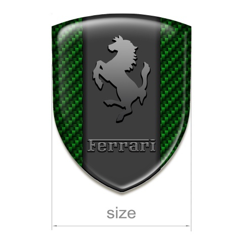 Ferrari Silicone Shield  Green Carbon Background Graphite Logo 