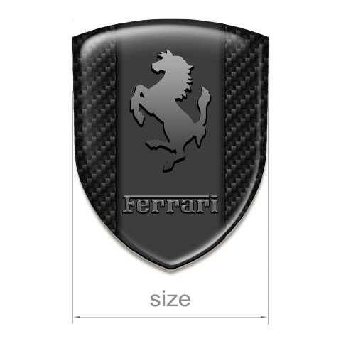 Ferrari Auto Emblem Dark Carbon with Graphite Logo 