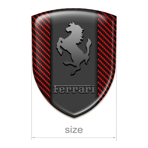 Ferrari Emblem Badge Logo Red Carbon Background Graphite logo Style 