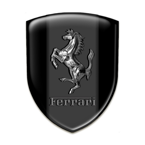 Ferrari Tuning Emblem Black Base Metal Effect Horse