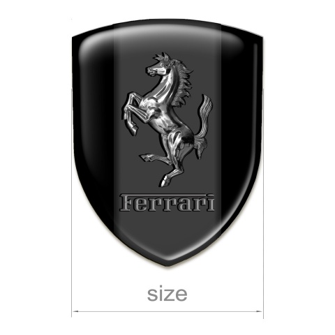 Ferrari Tuning Emblem Black Base Metal Effect Horse