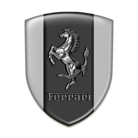 Ferrari Self Adhesive Emblem Logo Grey Base Metal Effect horse
