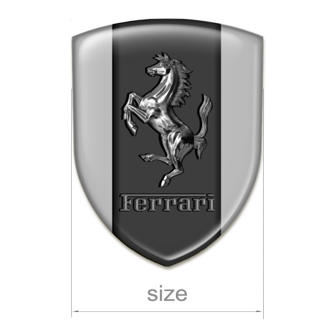 Ferrari Self Adhesive Emblem Logo Grey Base Metal Effect horse