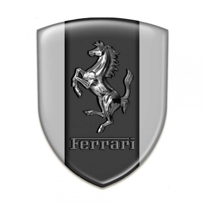 Ferrari Self Adhesive Emblem Logo Grey Base Metal Effect horse