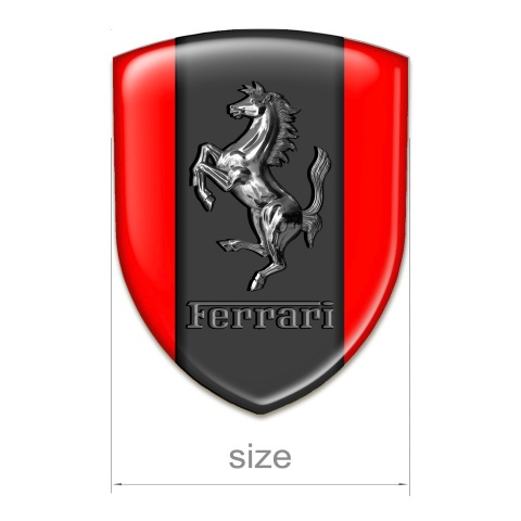 Ferrari Domed Emblem Red Background Matal Effect Horse
