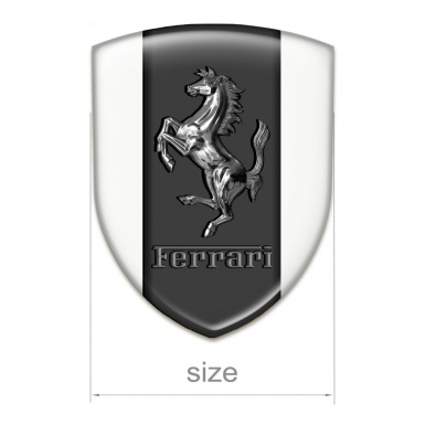 Ferrari 3D Gel Emblem White Base Metal Logo Design 