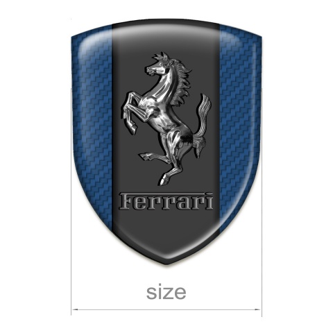 Ferrari Emblem Exterior Navy Blue carbon with Metal Logo Design 