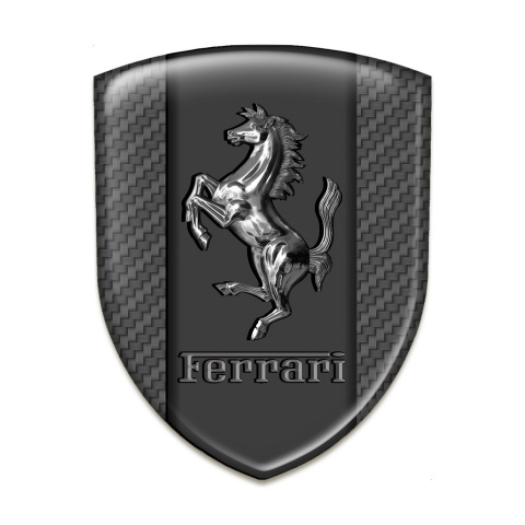 Ferrari Emblem Interior Carbon Base and Metal Logo Design 