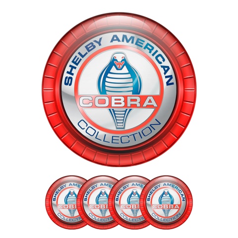Ford Shelby Cobra Wheel Emblems Center Cap Red Ring