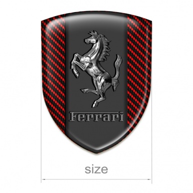 Ferrari Silicone Emblem Red Carbon with Chromed logo 