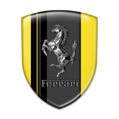 Ferrari Tuning Emblem Yellow Print with Black Stripes Edition 