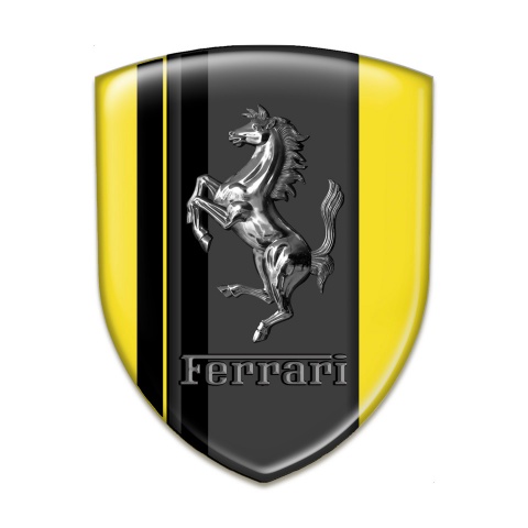 Ferrari Tuning Emblem Yellow Print with Black Stripes Edition 