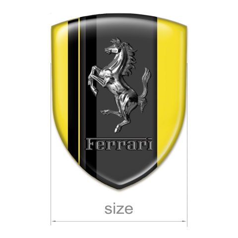Ferrari Tuning Emblem Yellow Print with Black Stripes Edition 