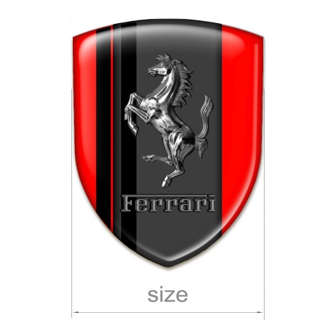 Ferrari Car Accessories Badge Red Base with Black Stripes edition 