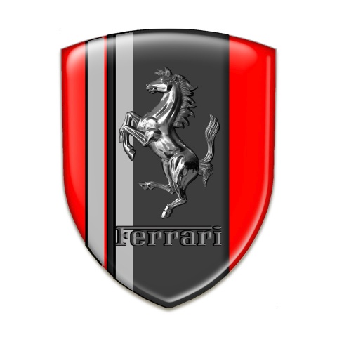 Ferrari Self Adhesive Car logo Emblem Red Background Grey Lines Edition 