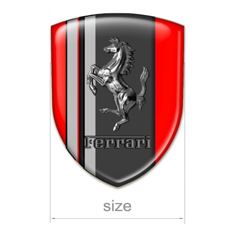 Ferrari Self Adhesive Car logo Emblem Red Background Grey Lines Edition 