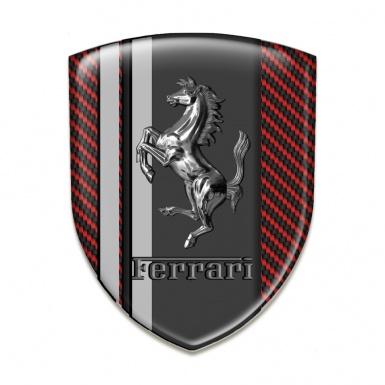 Ferrari Silicone Badge Red Carbon Grey Stripes Edition 