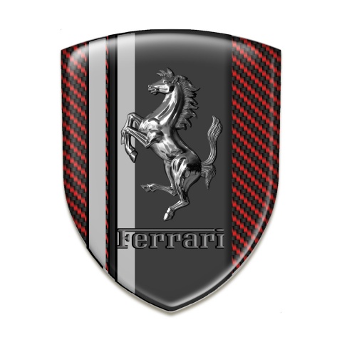 Ferrari Silicone Badge Red Carbon Grey Stripes Edition 
