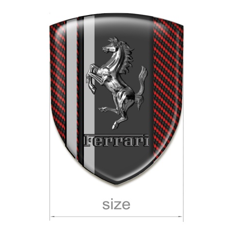 Ferrari Silicone Badge Red Carbon Grey Stripes Edition 