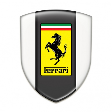Ferrari Self Adhesive Emblem Logo White Design 