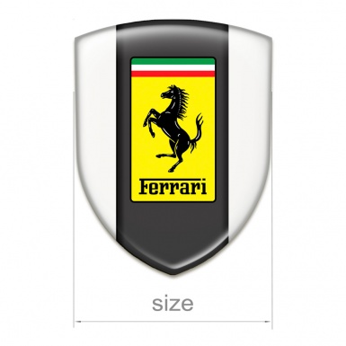 Ferrari Self Adhesive Emblem Logo White Design 
