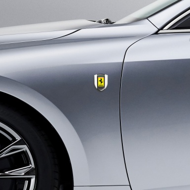 Ferrari Self Adhesive Emblem Logo White Design 