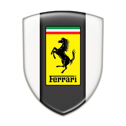 Ferrari Self Adhesive Emblem Logo White Design 