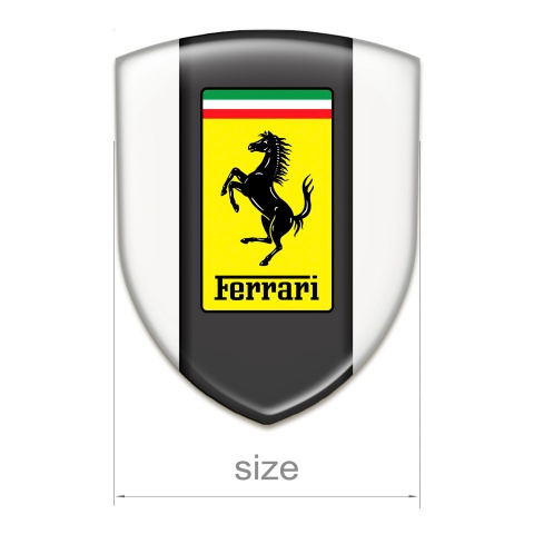 Ferrari Self Adhesive Emblem Logo White Design 