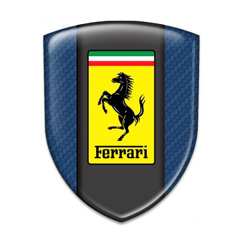 Ferrari Domed Emblem Navy Blue Carbon Design 