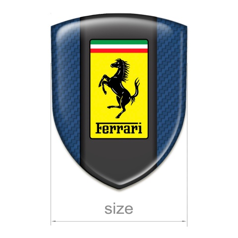 Ferrari Domed Emblem Navy Blue Carbon Design 