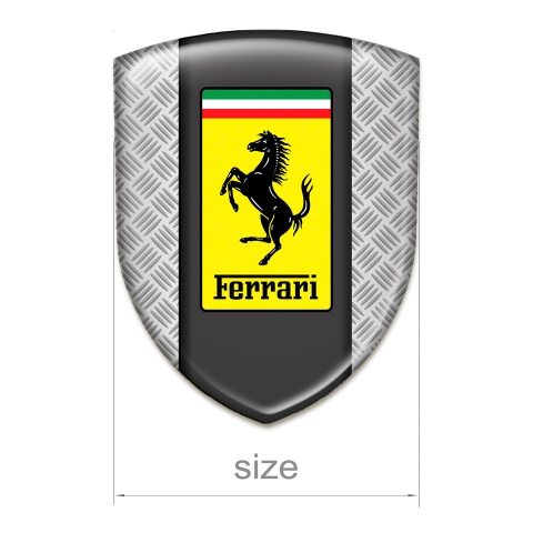 Ferrari 3D Gel Emblem High End Metal Mesh Design 