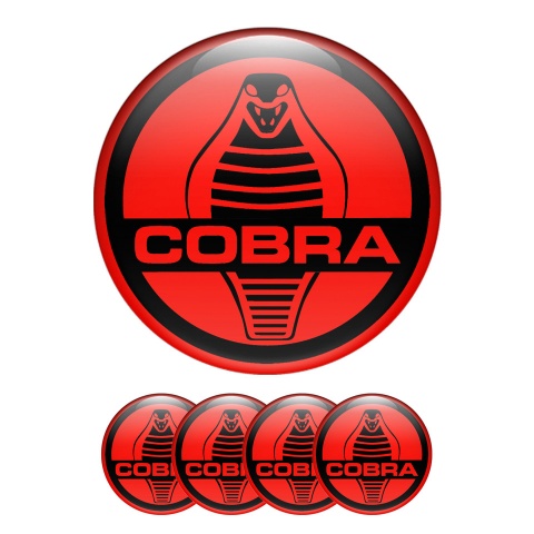 Ford Cobra Wheel Emblems Center Cap Red Black