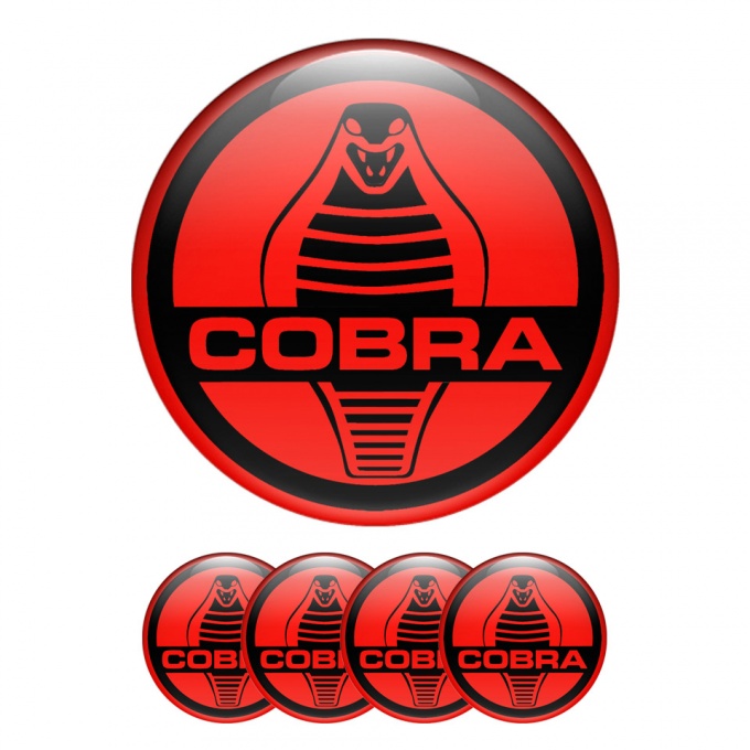 Ford Cobra Wheel Emblems Center Cap Red Black