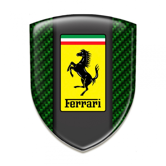 Ferrari Emblem Interior Racing Edition Green Carbon Style 