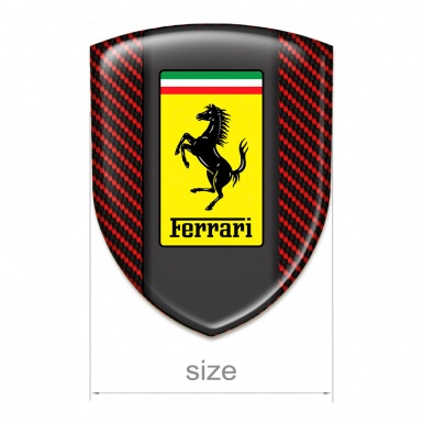 Ferrari Self Adhesive Emblem Logo Red Carbon Style 
